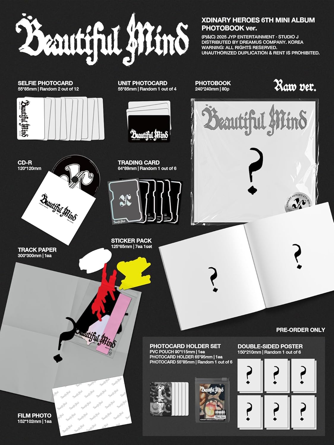 Beautiful Mind - Random Cover - incl. 80pg Photobook, Selfie Photocard, Unit Photocard, Trading Card, Track Paper, Film Photo + Sticker Pack