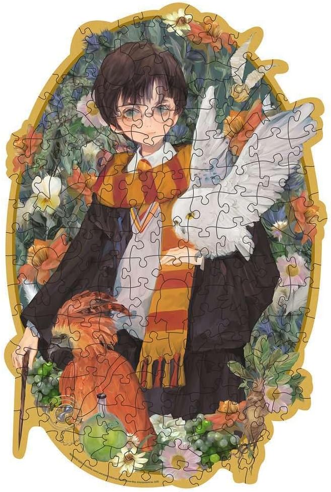 Ravensburger Wooden Puzzle 12001458 - Harry Potter - 150 Teile Kontur-Holzpuzzle mit stabilen, individuellen Puzzleteilen und 15 kleinen Holzfiguren = Whimsies, für Harry Potter Fans ab 10 Jahren