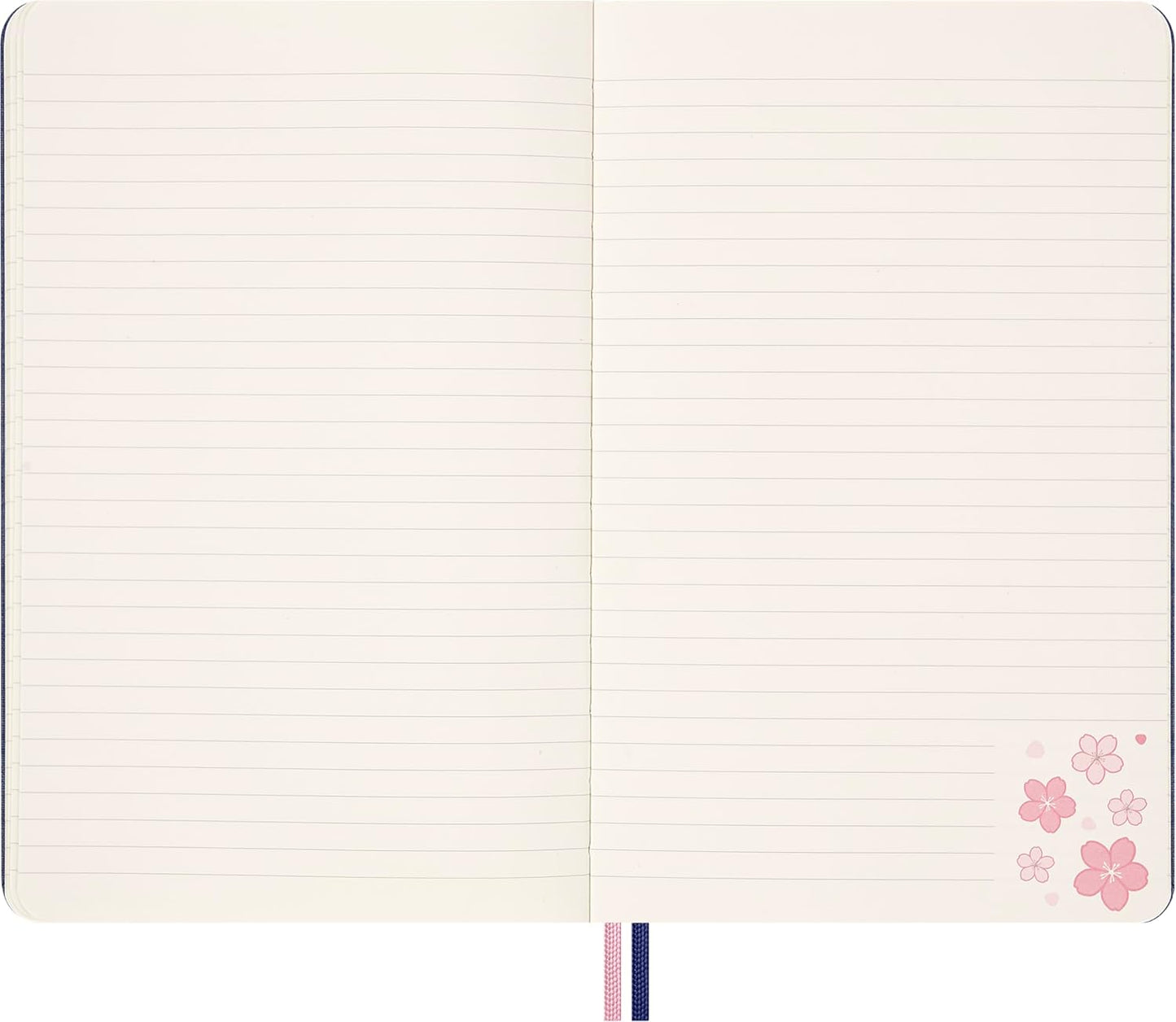 Moleskine Cuaderno Sakura, Cuaderno A Rayas, Tapa Dura En Tela Y Cierre Elástico, Con Tarjeta De Felicitación Y Pegatinas Temáticas, Tamaño Grande 13 x 21 cm