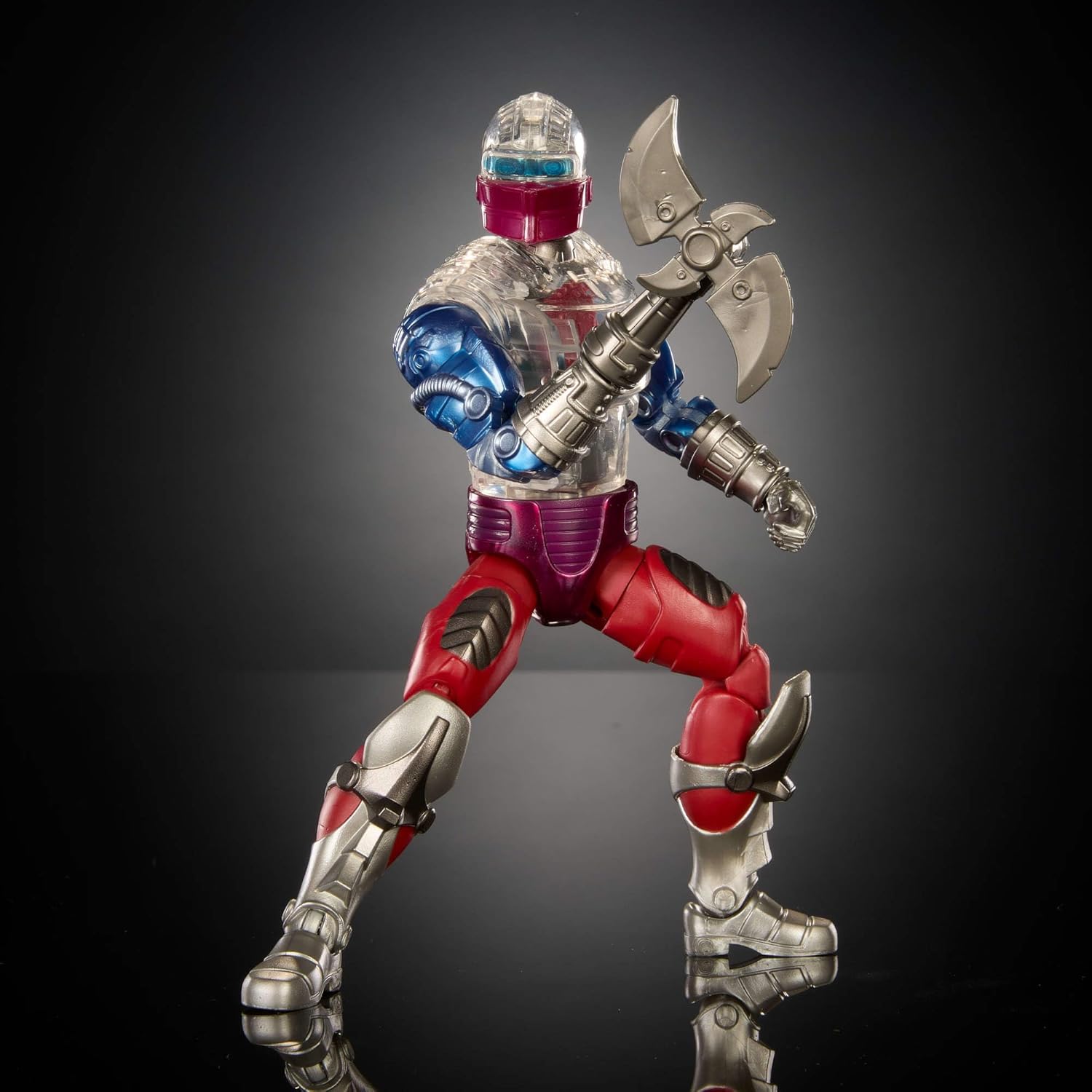 Masters of the Universe Masterverse 7-Inch Action Figure, New Eternia Roboto, MOTU Toy Hero with Clear Mechanical Torso, 30 Articulations, JBP78