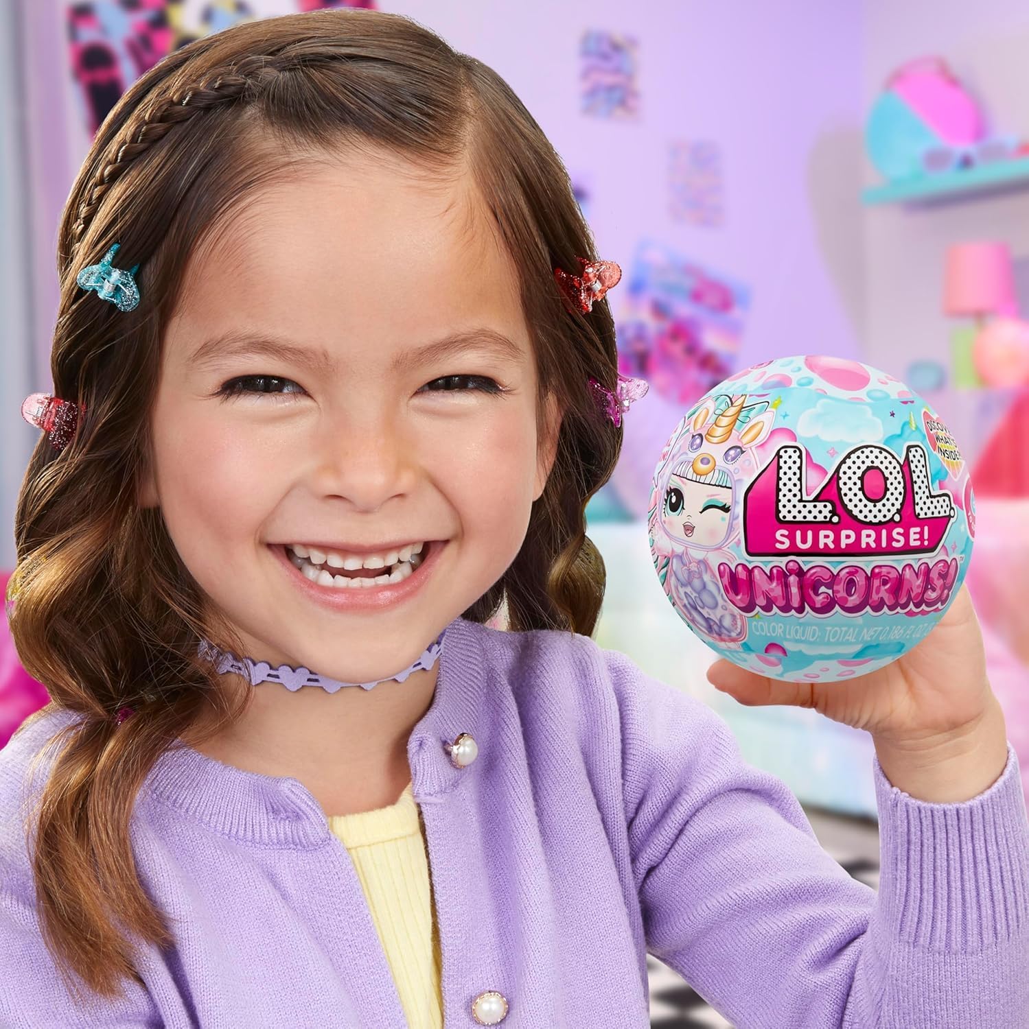 L.O.L. Surprise! Unicorns Tots - Inclusief 1 pop, lavalampervaring en transparante functies, blinde verpakking, 8 poppen om te verzamelen, 2 kleurrijke drankjes, ideaal voor kinderen vanaf 4 jaar