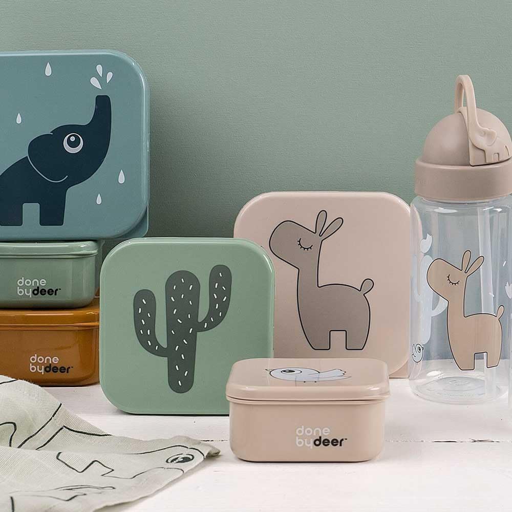 Done by Deer Lalee Sand Mix Snack Box Set of 3 Practical Snack Boxes in Three Different Sizes Box: 100% PP, Lid: 100% Polyethylene Food Grade