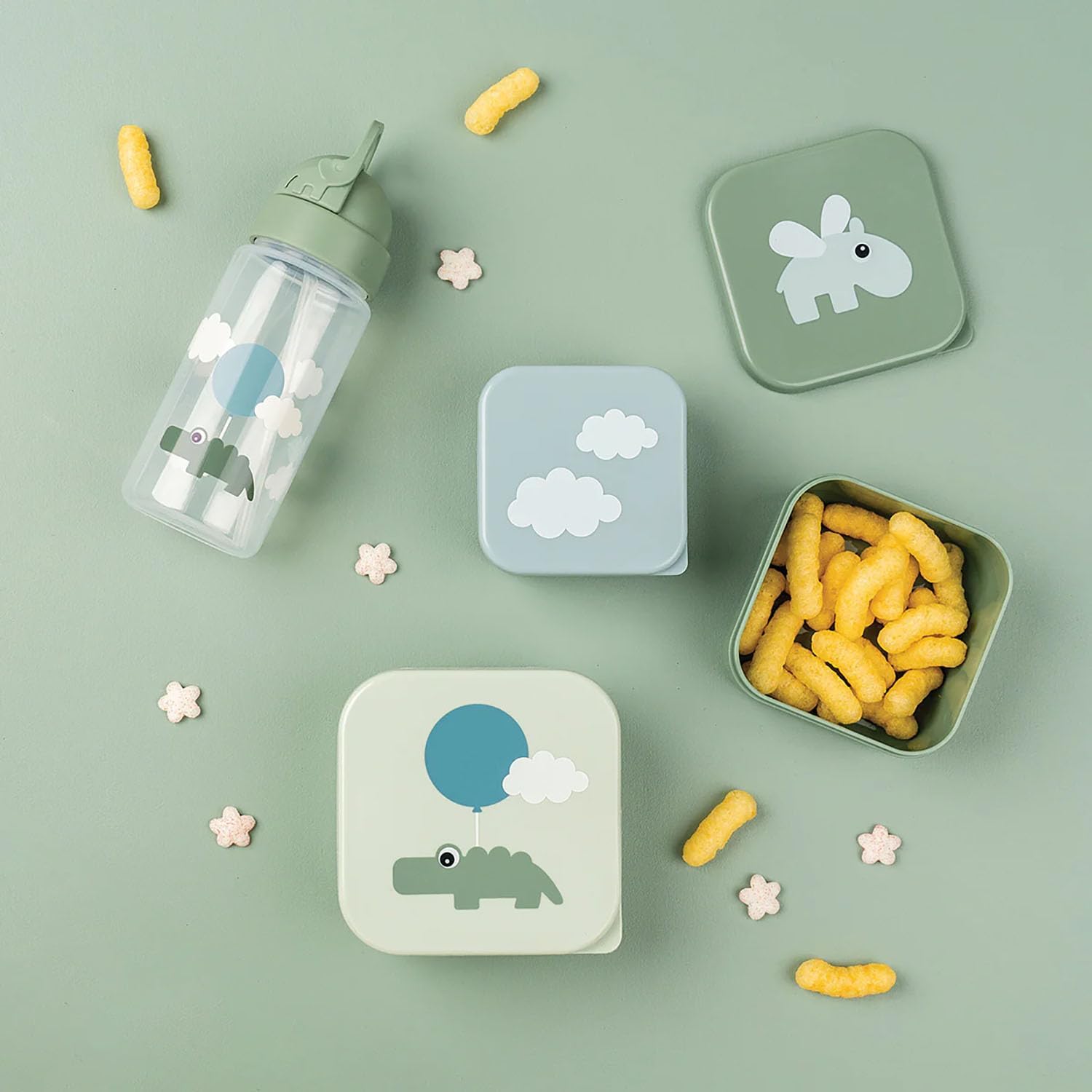 Done by Deer - Done by Deer Snackbox Blije Wolken Groen 3st.