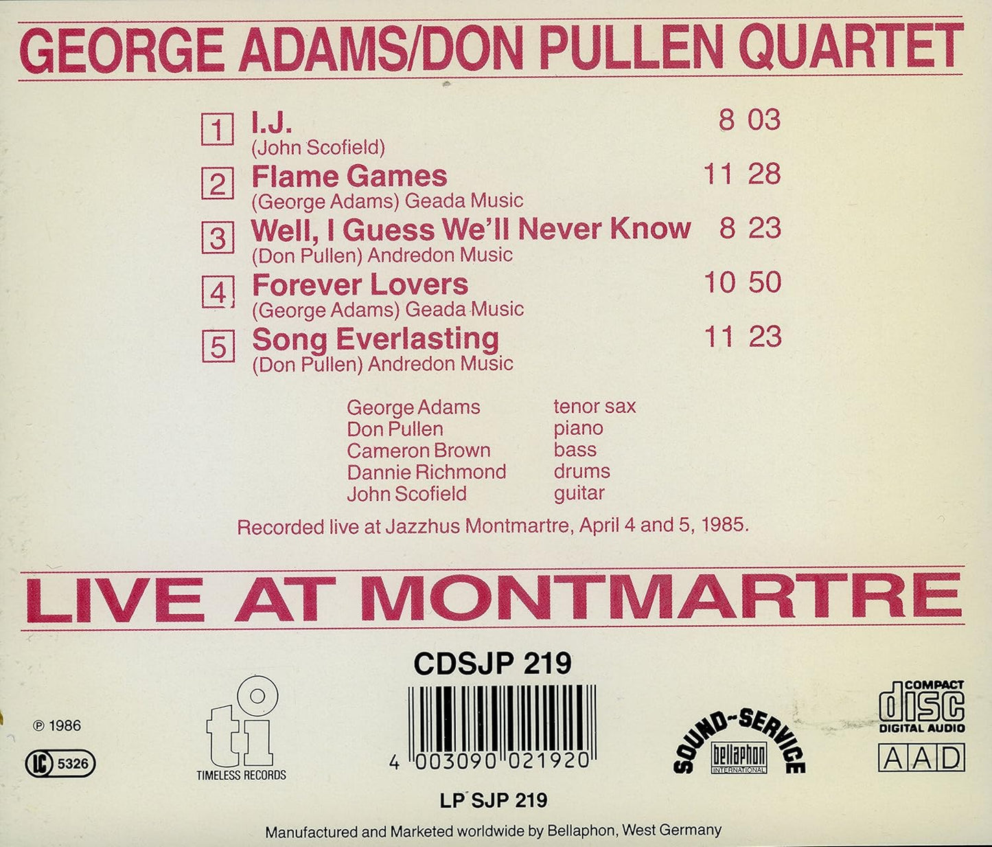 Live at Montmartre