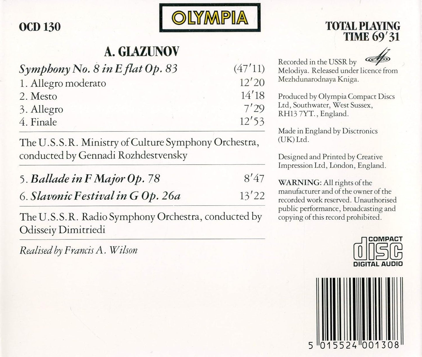 Sinfonie 8/Op.78,26a