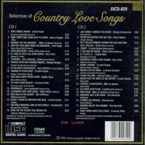 Selection Of Country Love Songs