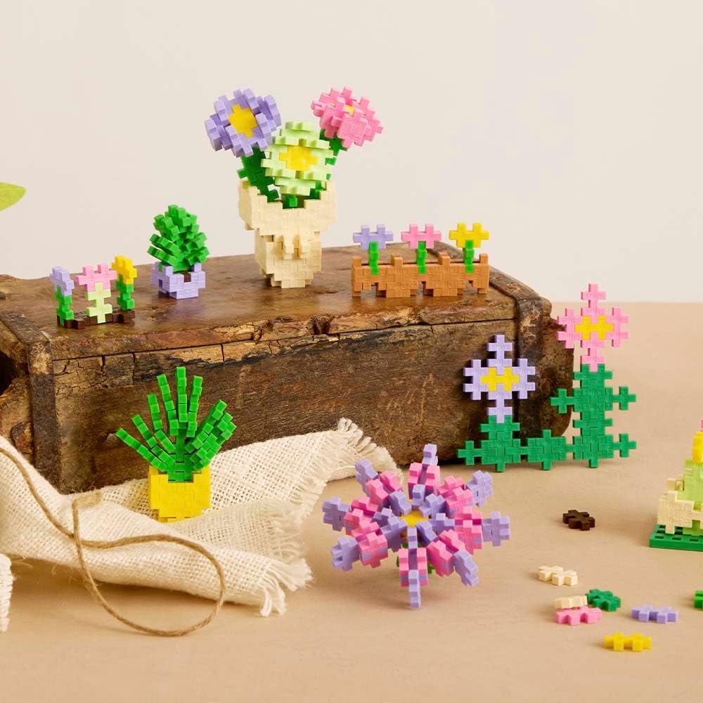 PLUS PLUS - Learn to Build - Floristería - 600 Piezas - Bloques de construcción, Juguetes educativos para niños, Viajes, Juguetes de Viaje, Fabricados en Dinamarca