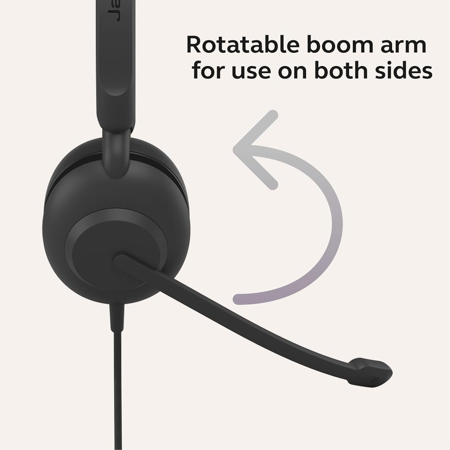 Jabra Evolve 10 Office Headset, Noise Cancelling Microphone, Compact Lightweight Design, 270 Degree Rotational Boom Arm, USB-A Wired Connectivity, Black