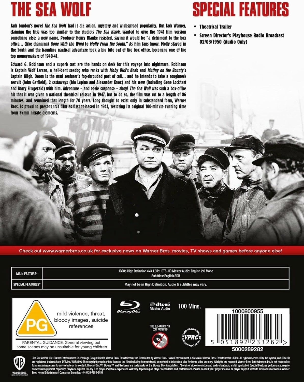 THE SEA WOLF Blu Ray. Premium Collection with artcards and poster.