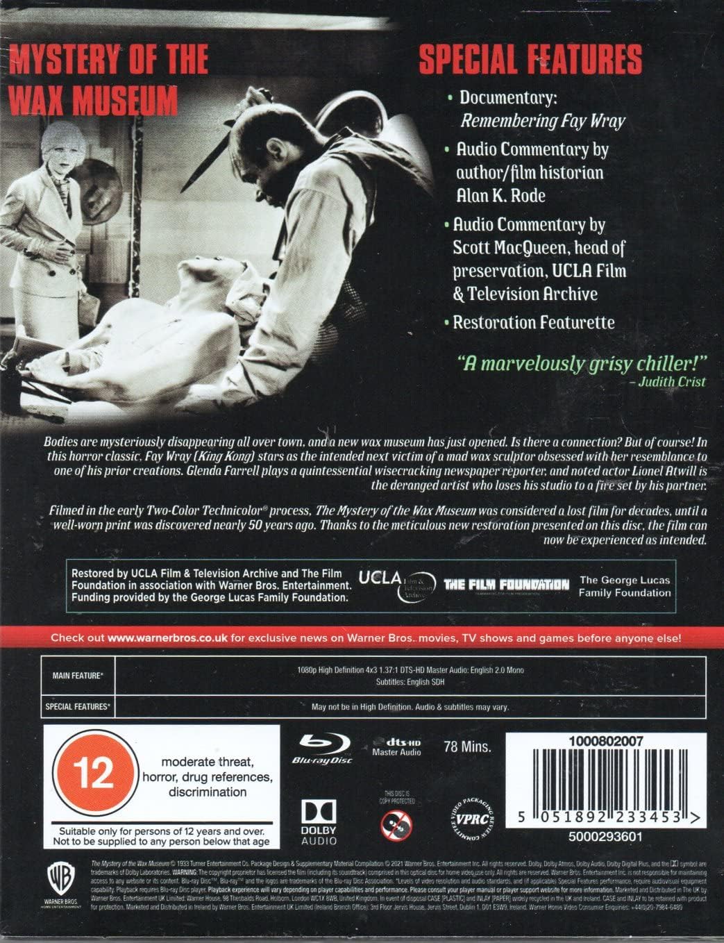 Mystery of the Wax Museum (Rare UK Release).