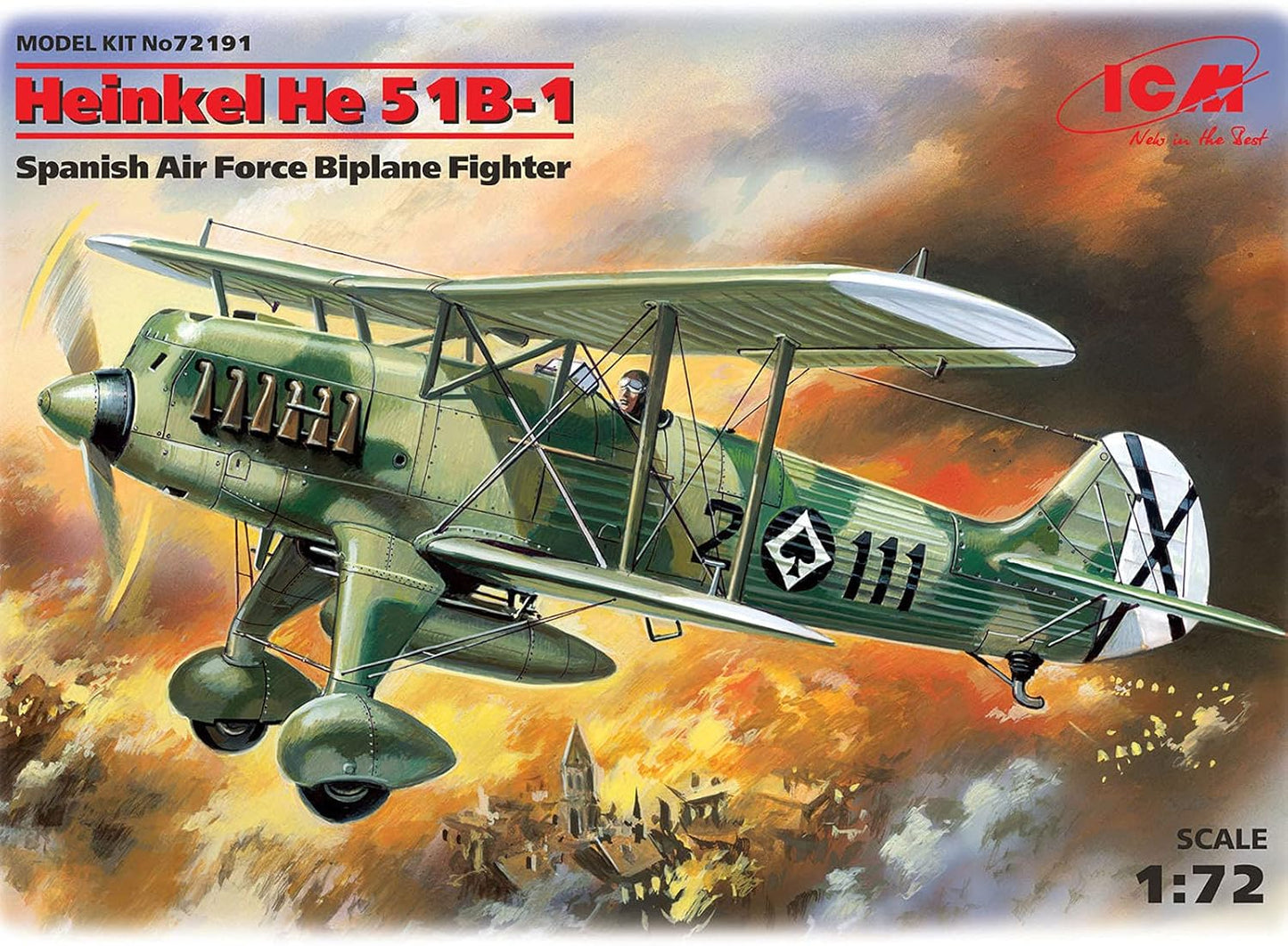 ICM 72191 - Caccia Biplano Spagnolo Heinkel He 51B-1