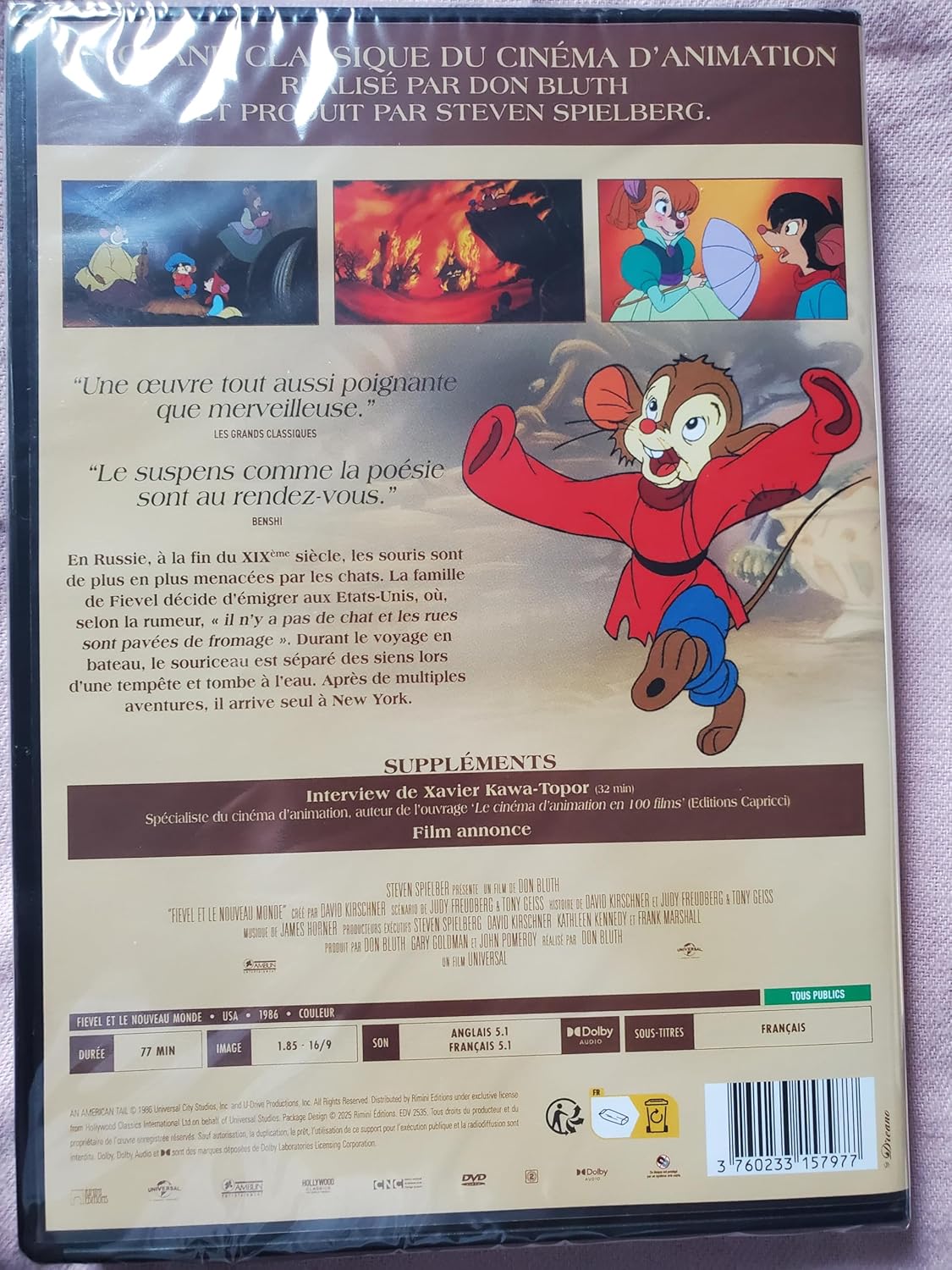 fievel et le nouveau monde blu ray