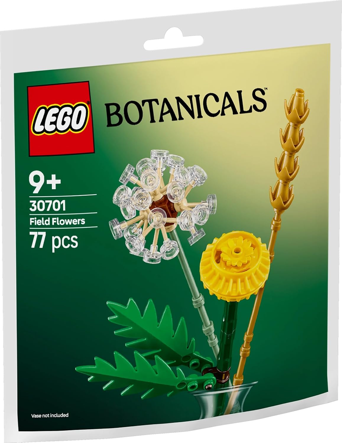LEGO Botanicals Field Flowers, 77 Pieces, Ages 9+, Paper Bag Building Set 30701