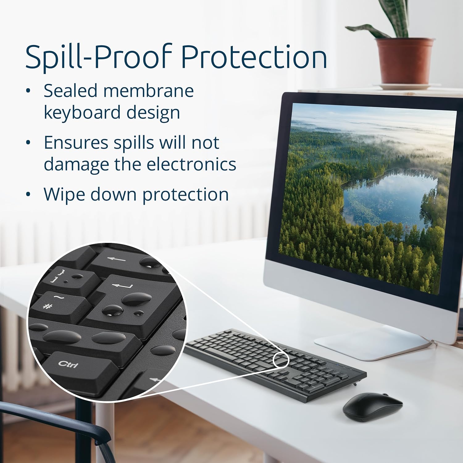 Kensington KB150 EQ Wireless Keyboard, QWERTY, Compatible with Windows and MacOS, Full-Size and Spill-Proof Design, Composed of 55% Post-Consumer Recycled Content* (K75561UK