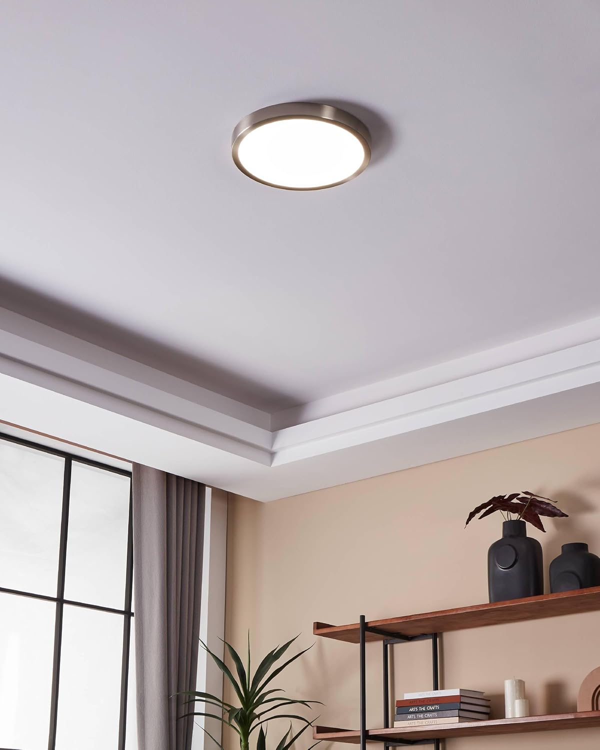 Eglo Fueva-Z Smart Ceiling Light +28.5 – Brushed Steel – Zigbee & Bluetooth