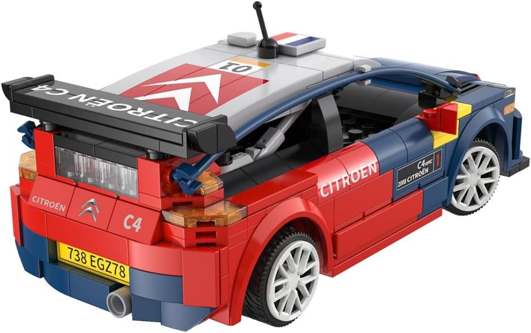Cada Bricks - Citroen C4 WRC (Sebastian LOEB) - Building Set - with R/C and App Control - Official Citroen Product - 329 Pieces - + 6 Years - Scale 1:18 (DEQUBE 927DE51078)