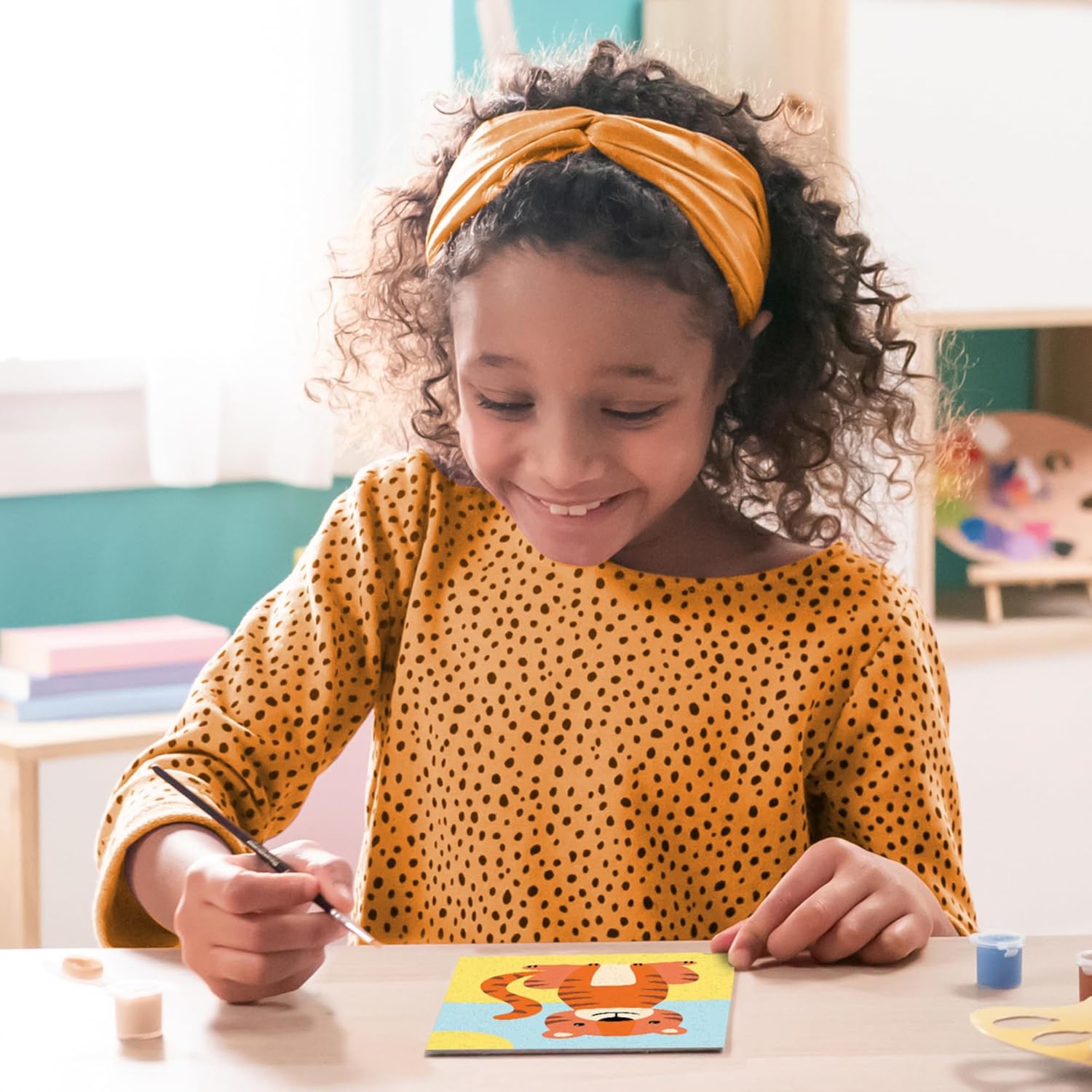 Ravensburger - CreArt Serie F: Tigre Giocosa, Dipingere con i Numeri, Kit Pittura Bambini, Cornice Inclusa, Gioco Educativo e Creativo, Idea Regalo Bambini 7+ Anni, 12x8,50cm