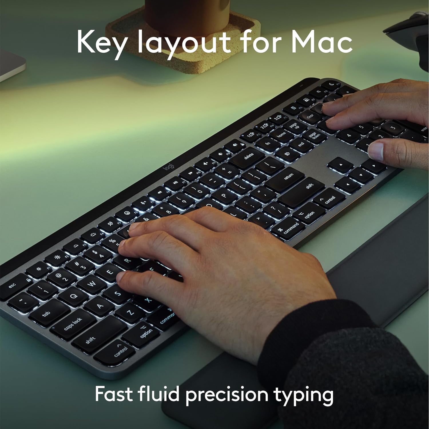Logitech Master Series Mx Keys S For Mac - Keyboard - Full Size - Backlit - Wireless - Bluetooth Le - Qwerty - Uk - Spac