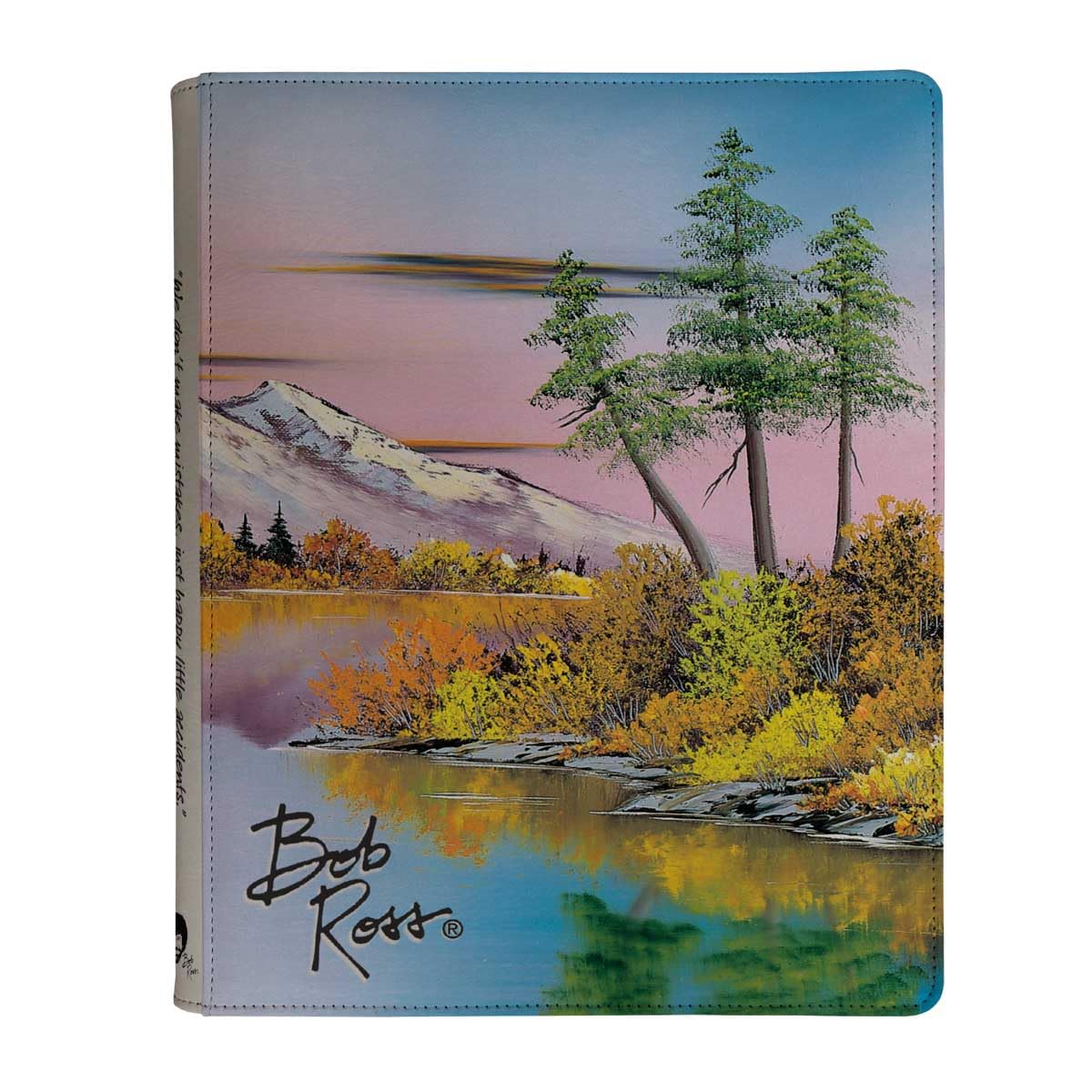 Ultra PRO - Bob Ross Mighty Mountain Lake 9-Pocket Zippered PRO-Binder, Trading Card Collector Organizer Bob Ross Merch Premium Storage Leatherette Binder Side-Loading Scenic Artwork Autumn Mountain