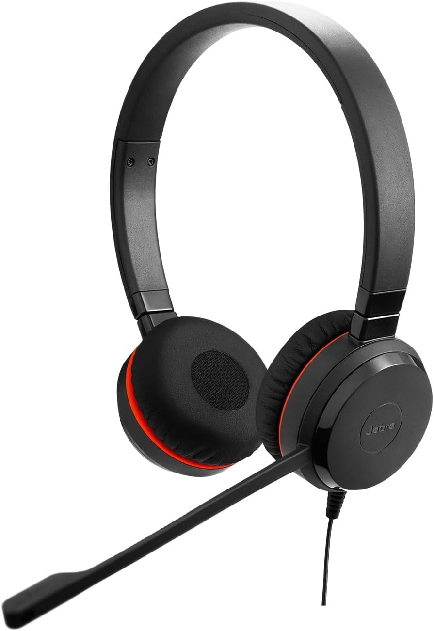 Jabra Evolve 20 SE Stereo Headset – Unified Communication Certified Headphones for VoIP Softphone with Passive Noise Cancellation – USB-C/A – Black UC