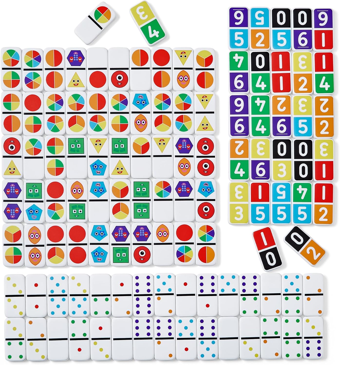 Learning Resources Numberblocks Wiederverwendbare Dominosteine, 112 Dominosteine mit Aufbewahrungsbox, Lernspielzeug zum Erlernen von Zahlen und Formen, Geschenk für Jungen und Mädchen ab 3 4 + Jahren