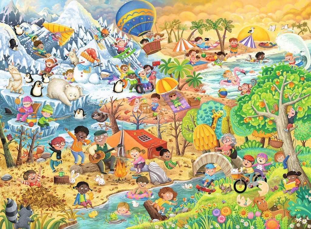 Kinderpuzzle 100 XXL Teile - Die 4 Jahreszeiten