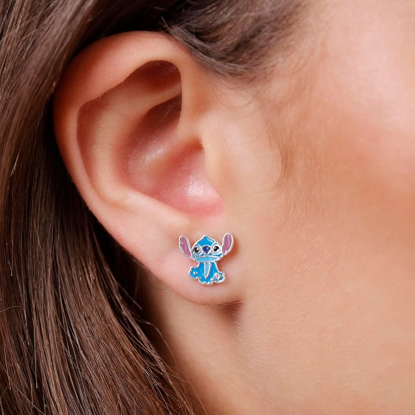 Silver Plated Stitch Stud Earrings