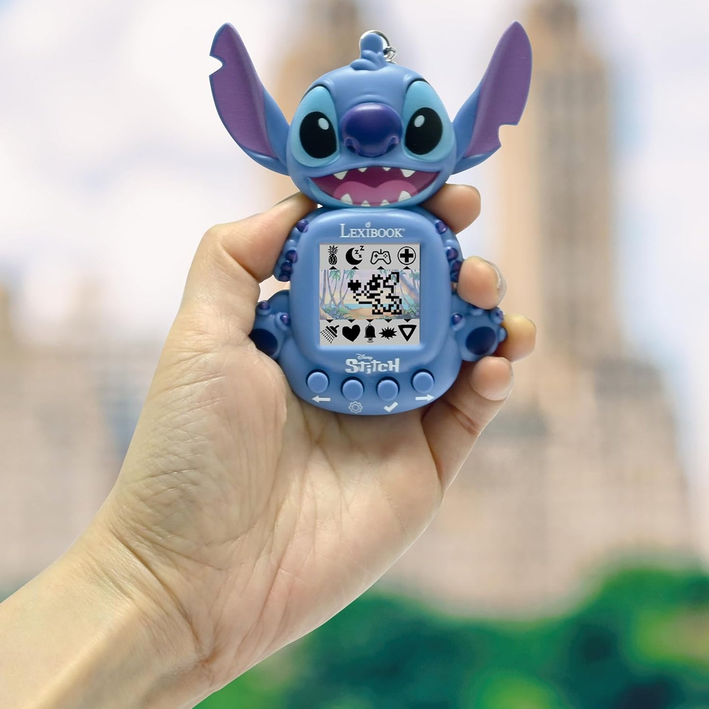 Lexibook, Disney Stitch, My Best-e, Console de Jeux Portable, Compagnon interactif et éducatif pour Enfants, 8 catégories de Jeux, Écran colorisé, Bleu, JLMB10D