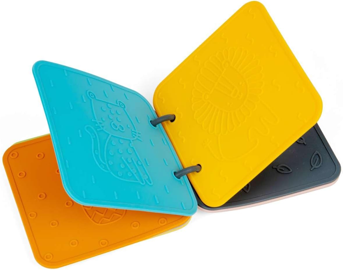 Bigjigs Toys Libro da bagno – Libri da vasca per neonati e bambini, giocattolo per il bagno, realizzato in 100% silicone, regali ecologici, età 12 mesi +
