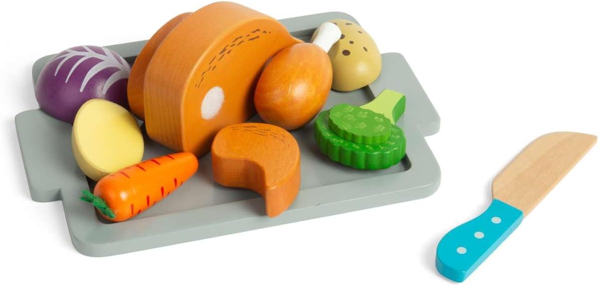 Bigjigs - Bigjigs Houten Gebraden Diner Speelset 12dlg.
