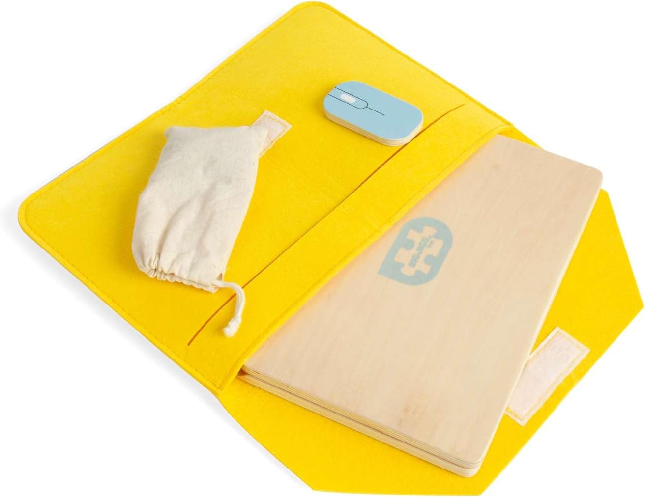 Bigjigs Toys Tech Set - 95 piezas de juguete de madera para laptop con pantalla de pizarra, juegos de simulación y accesorios para niños pequeños y niños, actividad de aprendizaje preescolar, regalos