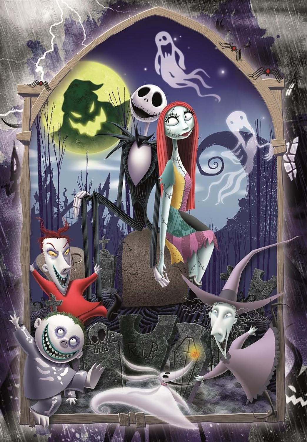 Clementoni - Puzzle für Kinder, 300 Teile Supercolor, für Kinder 9+ Jahre, Abbildung mit Figuren aus dem Cartoon Disney Nightmare Before Christmas, Geschenkidee Made in Italy, 33,5 x 48,5 cm, 21743