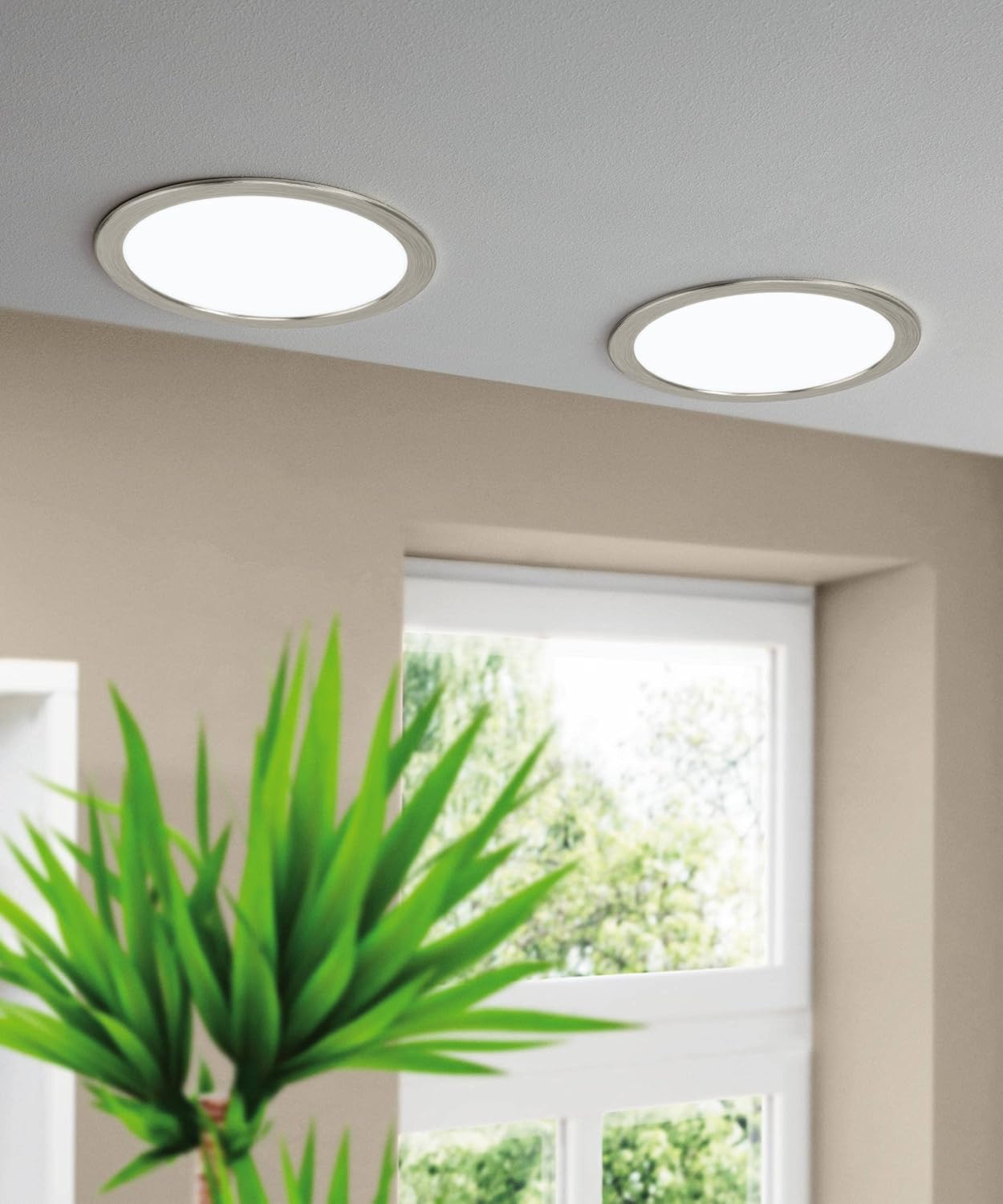 Eglo Fueva-Z Smart Recessed Light +21.6 – Brushed Steel – Zigbee & Bluetooth