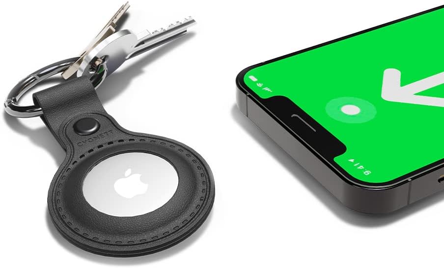 Cygnett StyleTrack Leather AirTag Case - Black - Phone Cover, Protect, Accessories