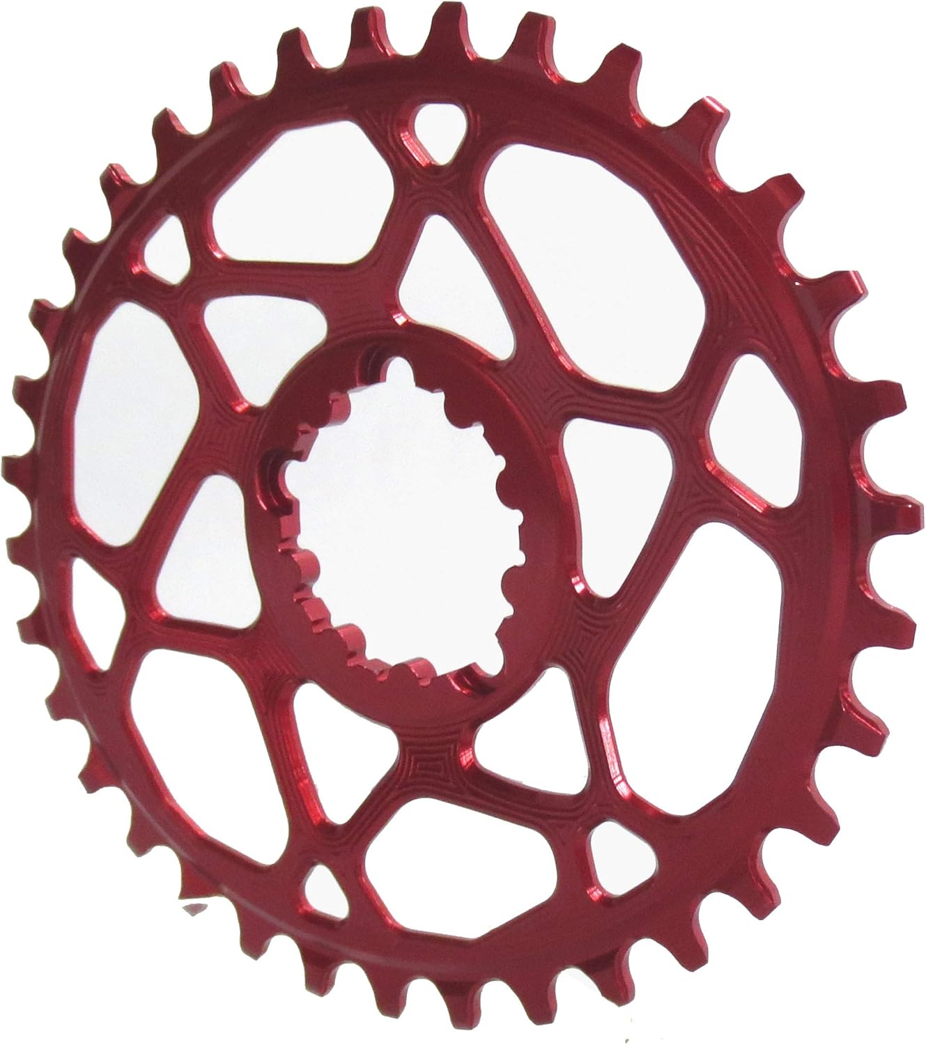 AbsoluteBLACK, OVAL Sram Direct Mount chainring (6mm offset), RED, 32T, OVAL