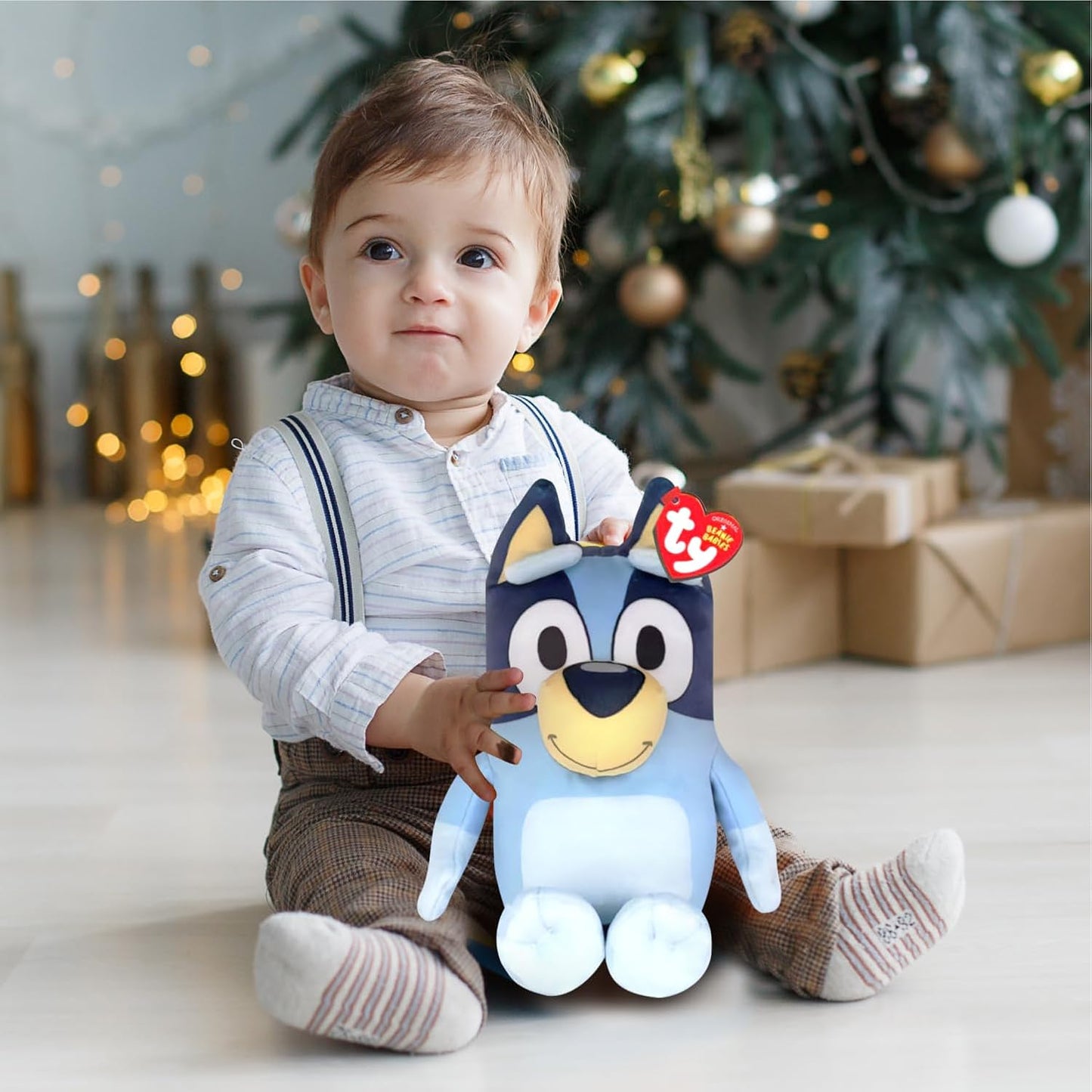 TY Bluey Soft Plush Toy for Kids, Teddy Bear Collectible Plushie, Stuffed Cuddly Toy for Baby, Official Beanie Babies Range, Soft Toys for Kids