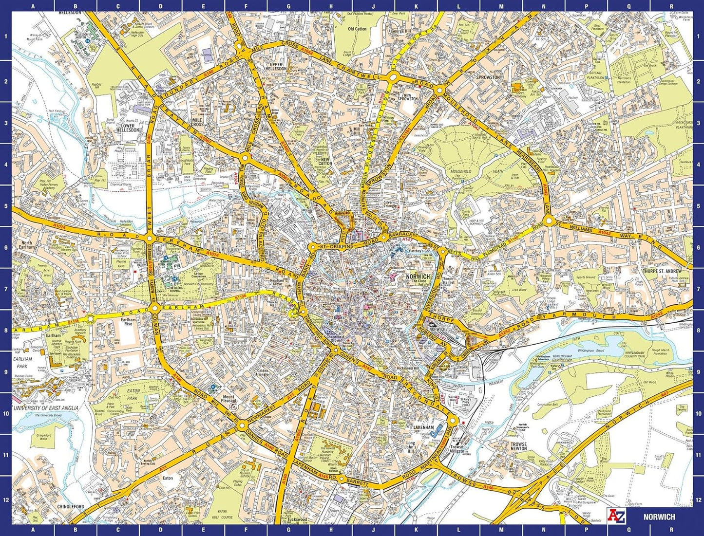 A to Z Map of Norwich Jigsaw Puzzle For Adults - 1000 Piece Jigsaw Puzzle Gift - Map jigsaw Puzzles, Map Gift