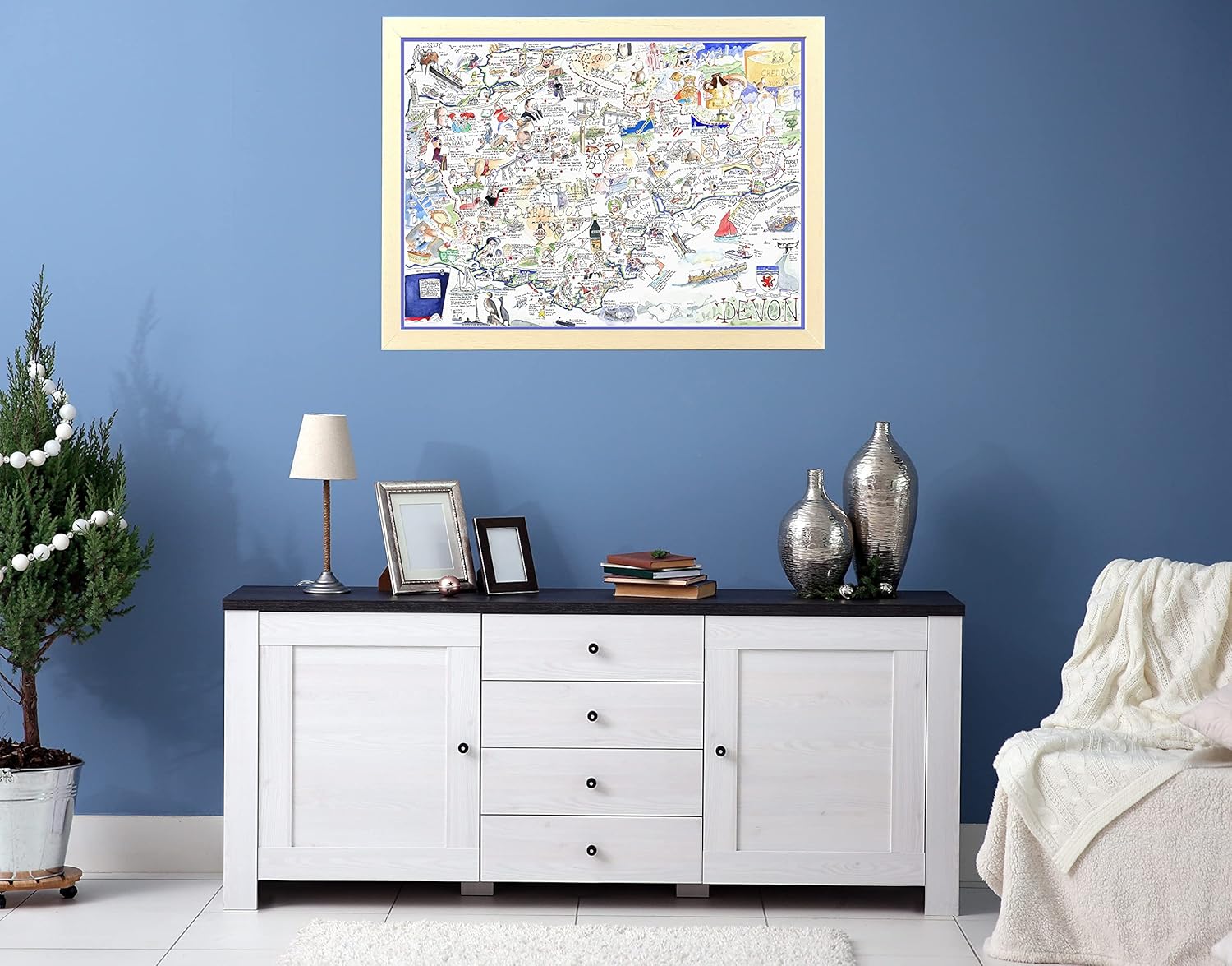 Comical Map Of Devon, Artwork By Tim Bulmer - 1000 Piece Puzzle For Adults, Large Puzzle 66cm X 50cm In Size. Challenging To Complete But Fun And Humorous. Makes A Great Gift For Birthdays