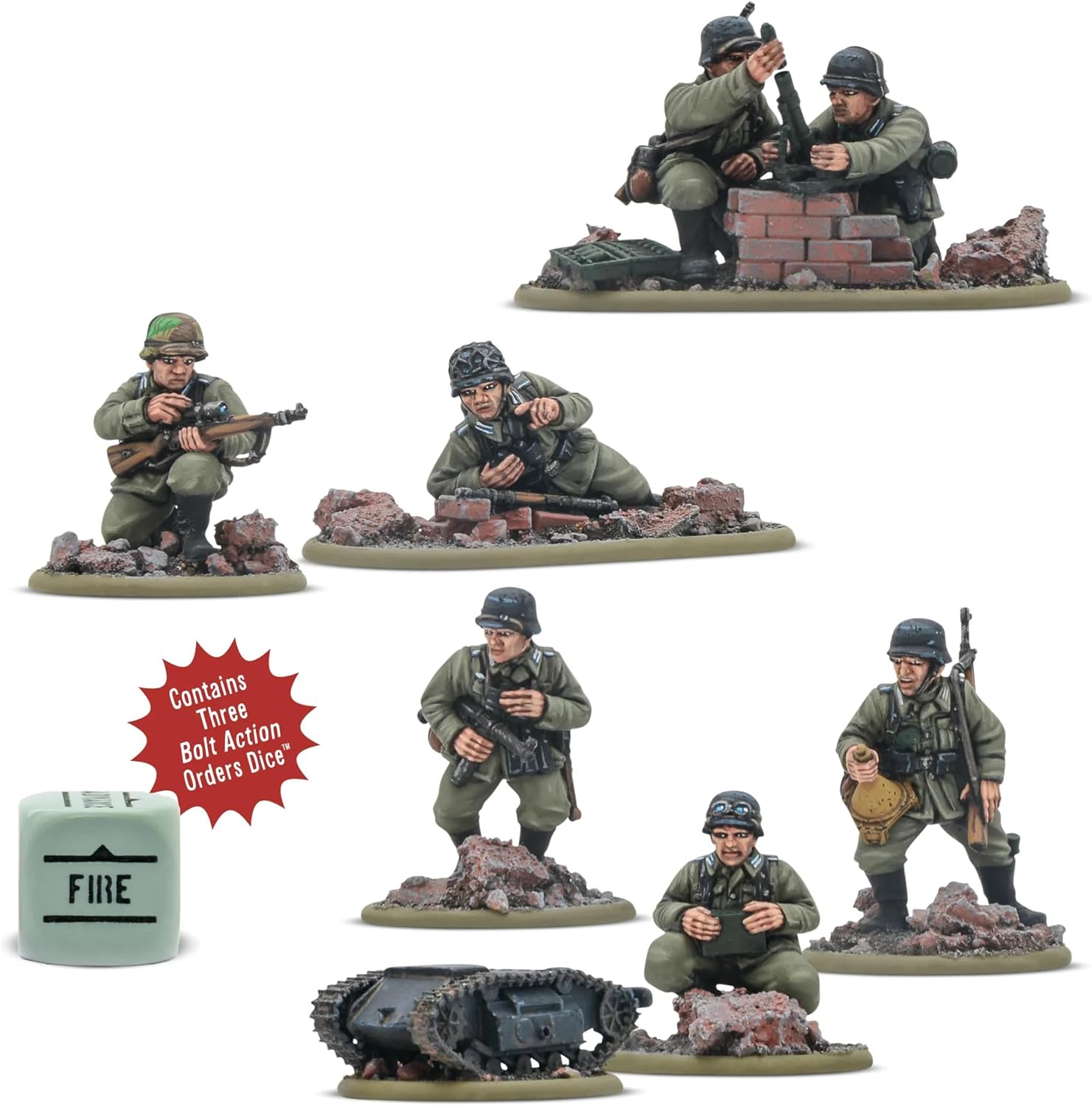Warlord Games German Army Veteran Weapons Teams - 28mm Scale Resin Miniatures for Bolt Action Highly Detailed World War 2 Miniatures