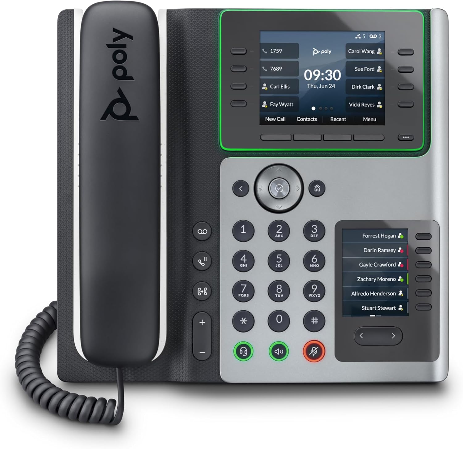 Poly Edge E450 - Voip Phone With Caller Id/Call Waiting - 3-Way Call Capability - Sip, Sdp - Midnight Blue, White