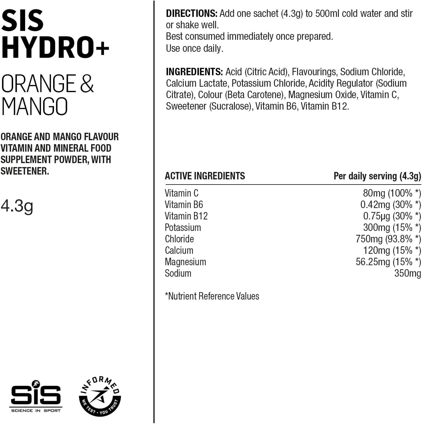 Hydro+ Stick Powder Orange Mango - 4.5g - Pack of 6