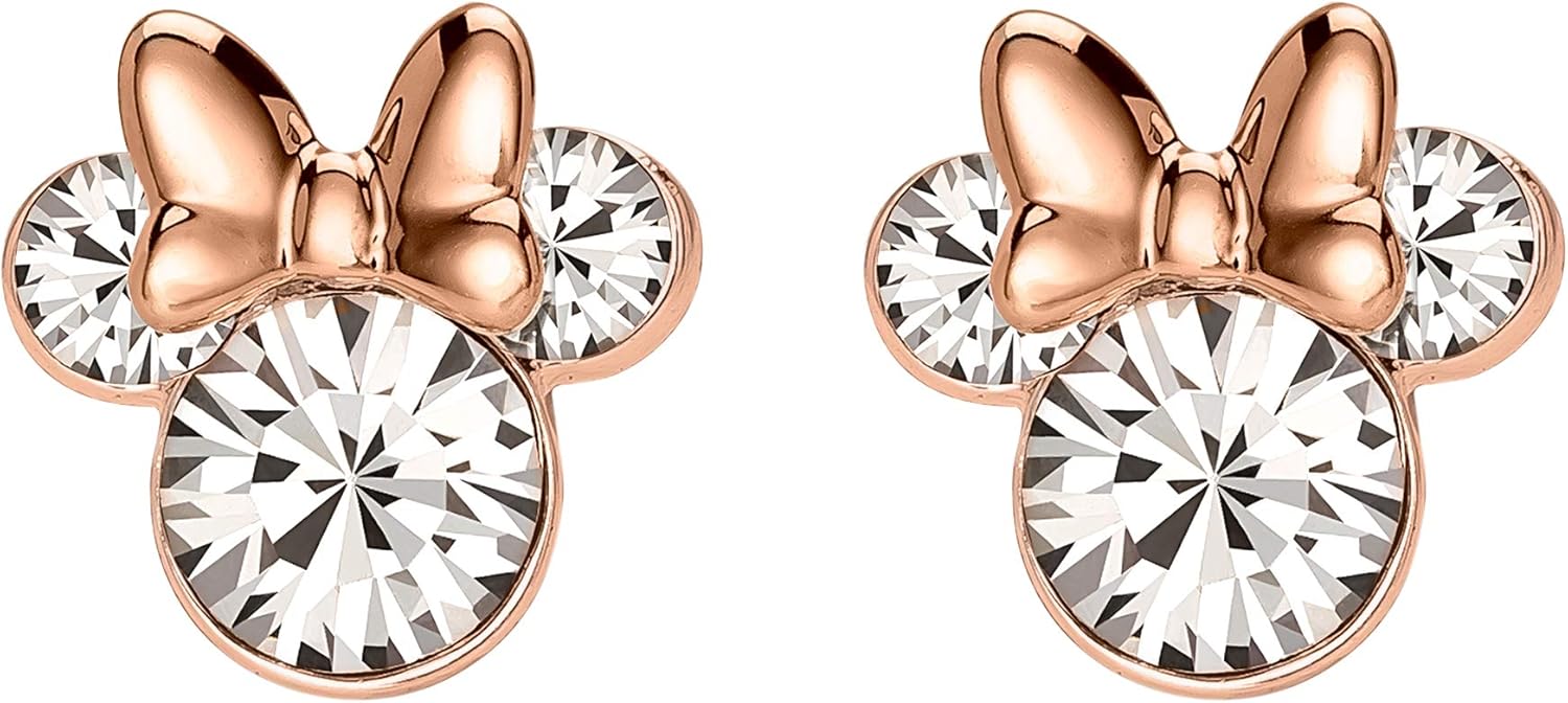 Minnie Mouse Two Tone Sterling Silver Earrings E905104PRWL