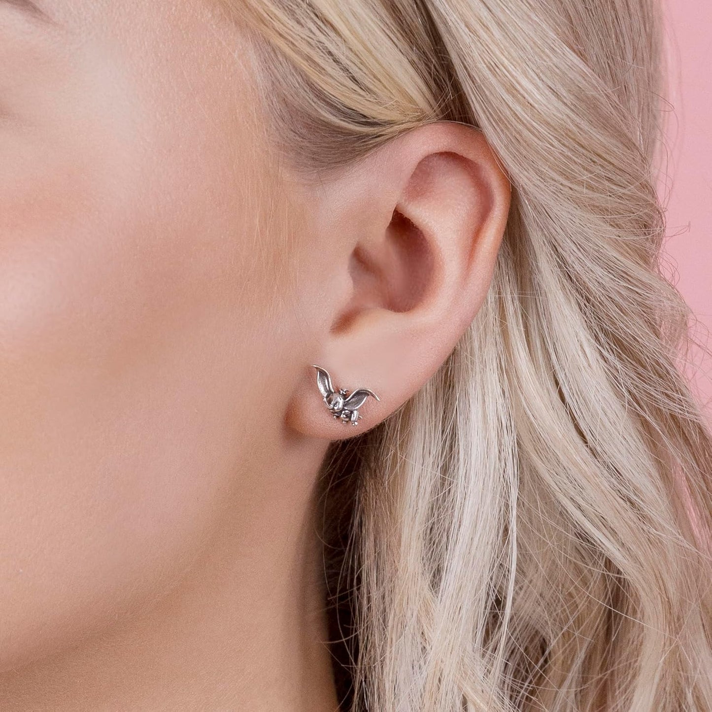 Dumbo Flying Elephant Girls 925 Sterling Silver Stud Earrings