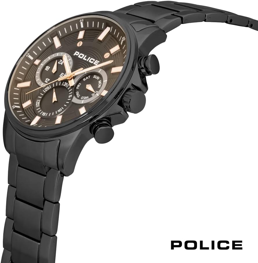Police Kismet Black Multi Dial Watch