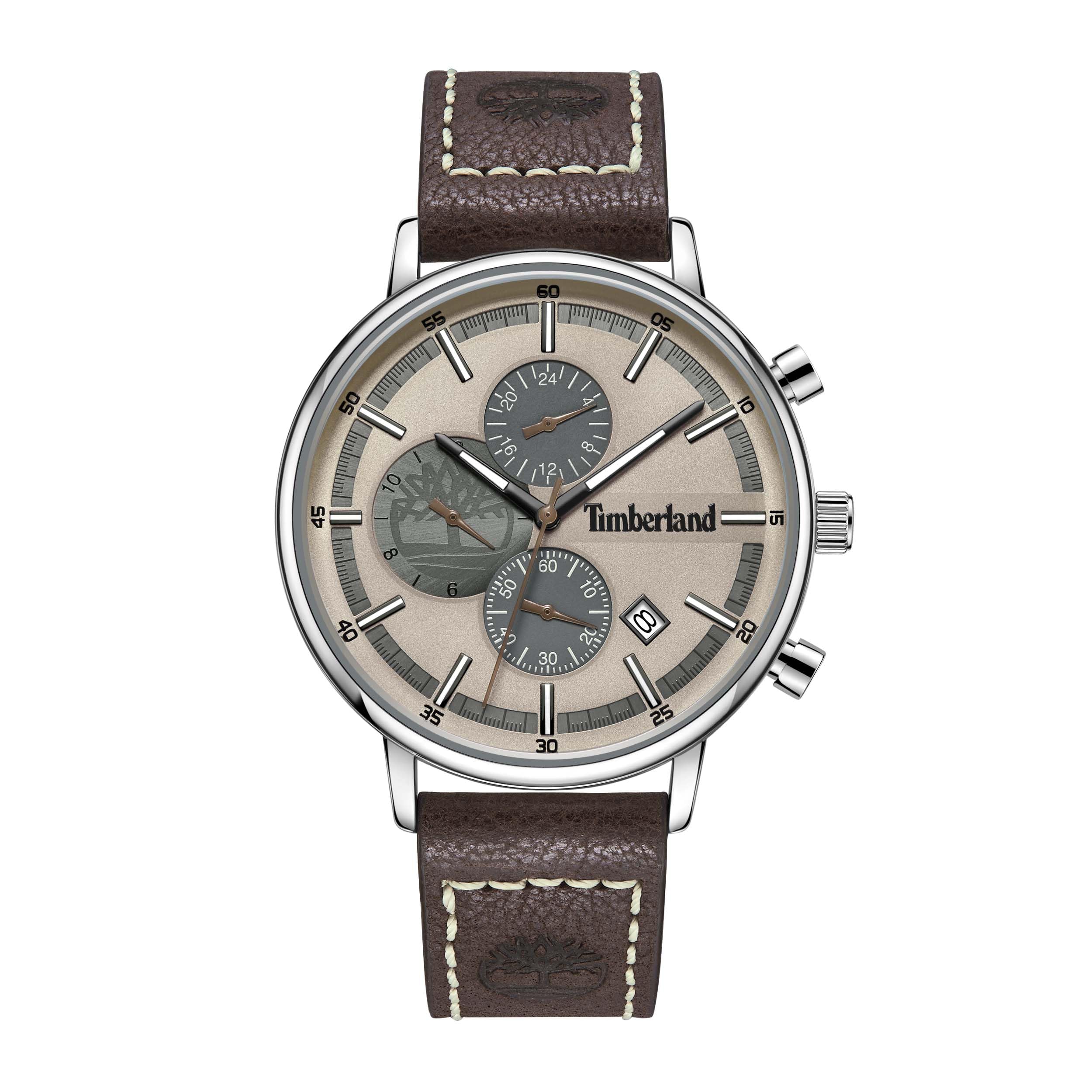 Timberland Sterling Dark Brown Leather Strap 3ATM Watch