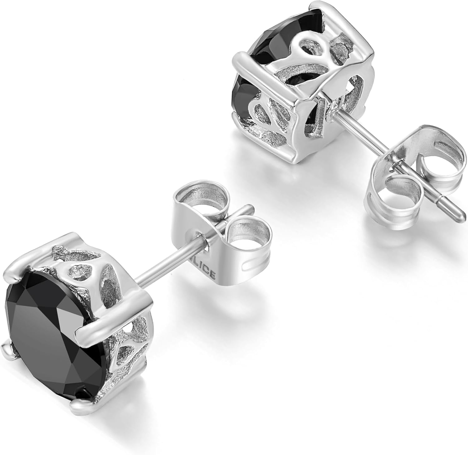 Police Soul Ss Black Stone Stud Earrings