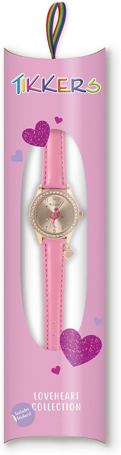 Tikkers Girls Pink PU Strap Flamingo Dial & Star Charm Watch TK0188