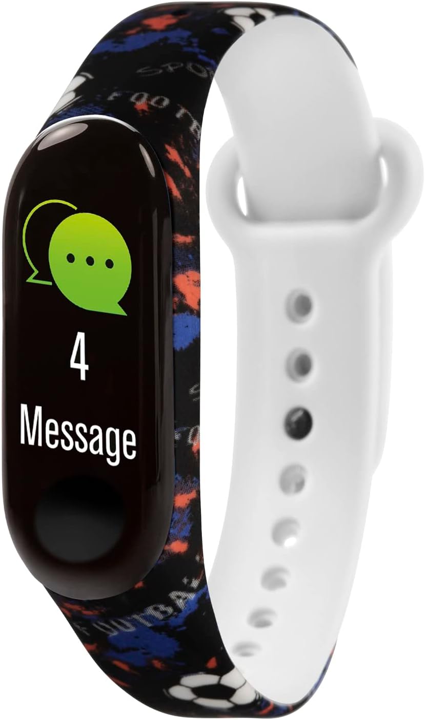 Tikkers Series 1 Printed Black Football Silicone Strap Activity tracker with colour touch screen and up to 7 day battery life TKS01-0006