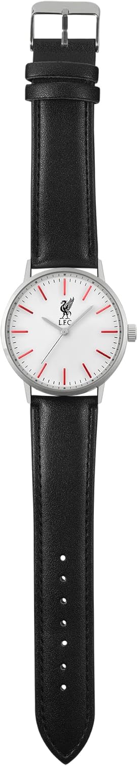 Silver Liverpool Quartz Black Strap Watch