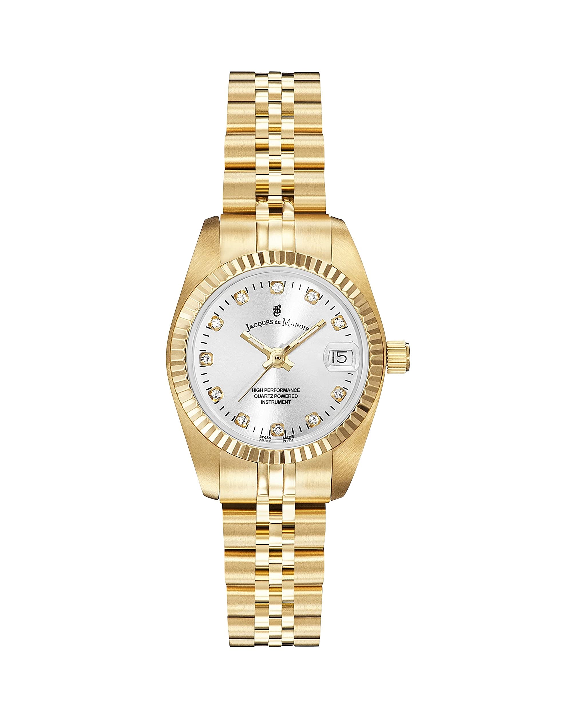 Jacques du Manoir Swiss-made Ladies Inspiration Gold Plated Bracelet Watch